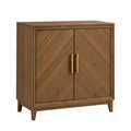 Credenza buffet in legno effetto rovere con ante a motivo chevron 2 ante maniglie dorate dimensioni circa 100 cm x 40 cm x 80 cm