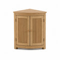 Mobile contenitore angolare in MDF e pannello truciolare effetto rovere naturale con 2 ante a doghe 80 cm x 40 cm x 85 cm