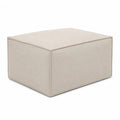 Pouf poggiapiedi quadrato imbottito in tessuto di poliestere beige con struttura in compensato 60 x 60 x 40 cm